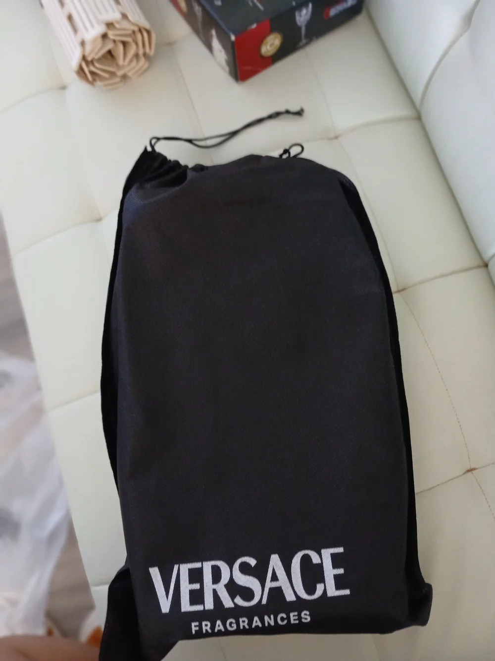 Versace Men’s Black Logo Travel Duffle Bag